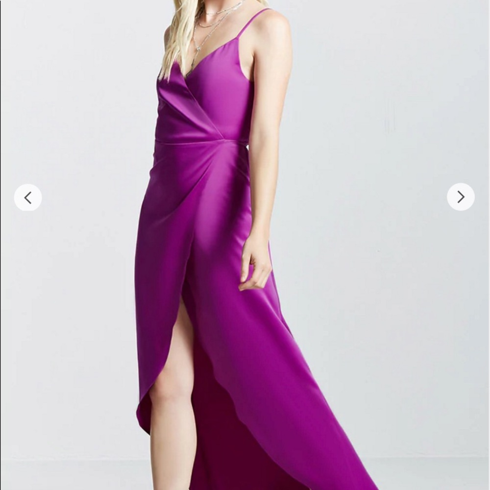 Purple wrap dress